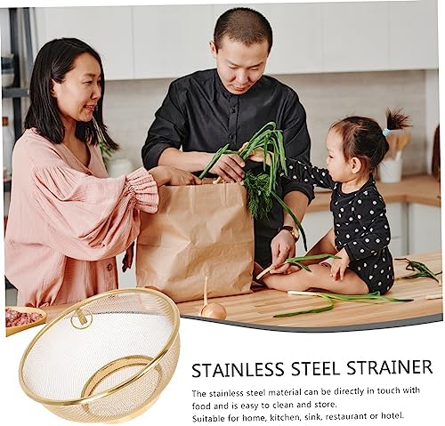 Efficient Small Strainer with Gold Design