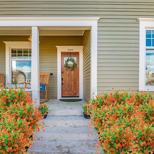 Sggvecsy Outdoor Boxwood Shrubs Faux Greenery 12-Pack UV-Resistant