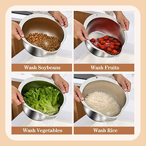 DOPMEP 4-in-1 Rice Washer Strainer Bowl 1