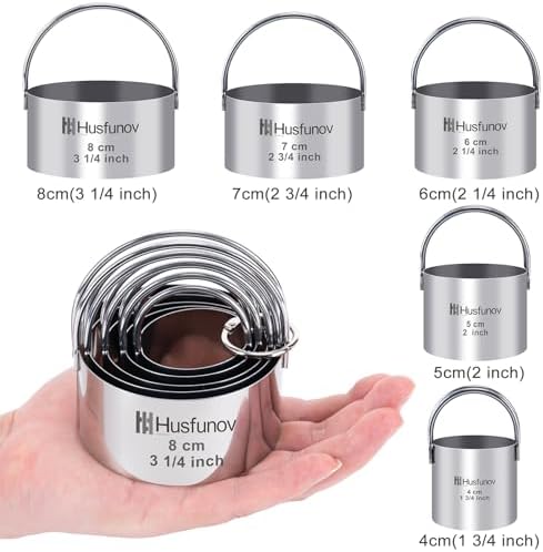 Husfunov Round Cookie Cutter Set with Handle
