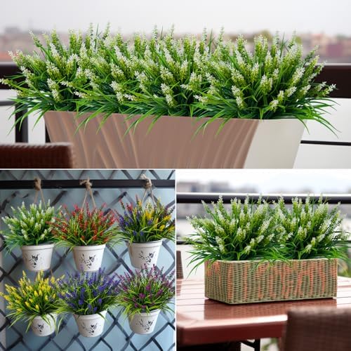 24 Balloon-Placed Fake Lavender Flowers for Outdoor Spaces