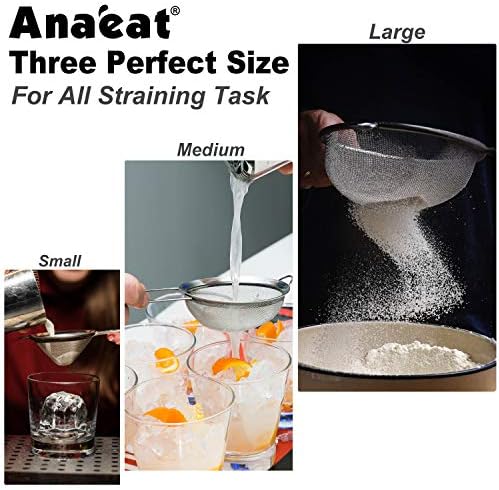 Anaeat Premium stainless steel colander with sturdy handle