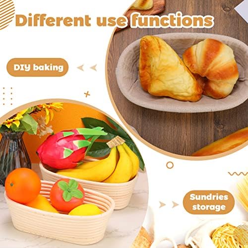 Ideal for Sharing 4 Rattan Proofing Basket Set for Baking