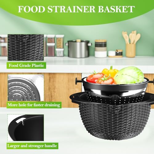 4-in-1 Kitchen Colander Set - Black Versatile Aesthetic
