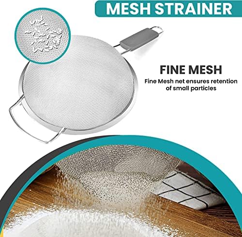 KAFOOR 9-inch Mesh Strainer Easy-to-Use Kitchen Tool