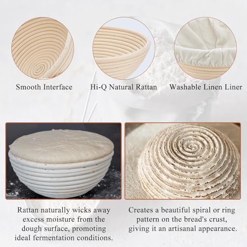Banneton Proofing Basket Set for Artisan Bread Making