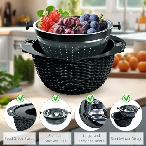 4-in-1 Kitchen Gadget Set -Versatile for Straining Washing and Rinsing