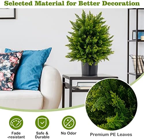 Goplus 215 Artificial Cedar Tree Set of 2