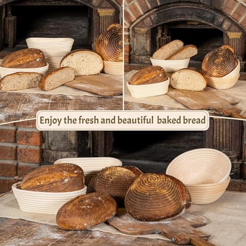 Sourdough Proofing Basket Set for 10-inch Ovals 2-Piece