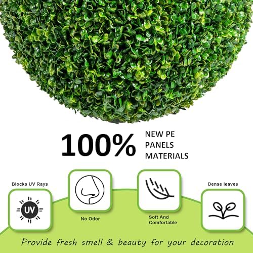 Elegant Faux Boxwood Topiaries for Outside Decor
