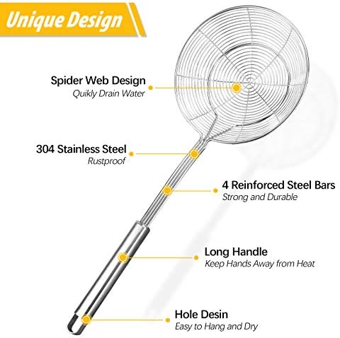 Pack of 2 Large Spider Strainer Stainless Steel Kitchen Utensils