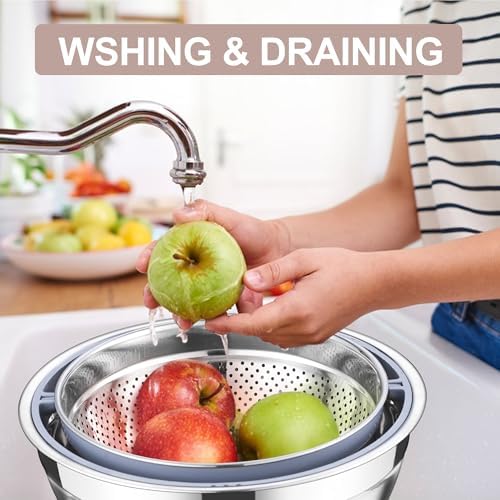 E-far Colander Set with Mixing Bowl for Kitchen Use