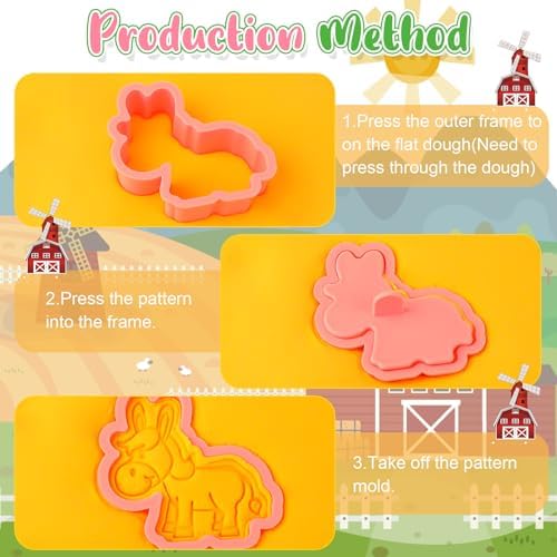 16 Pack Farm Animal Cookie Cutters