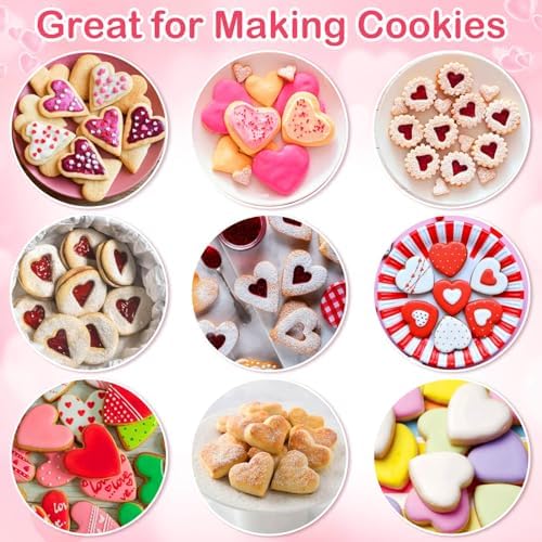 Sturdy Heart Cookie Cutter Set for Valentines Day Easy to Use Durable