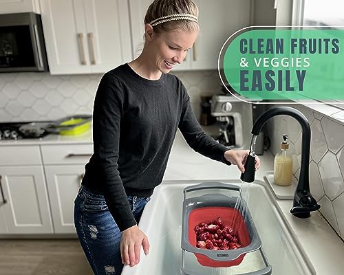 Collapsible Silicone Colander XL Large Kitchen