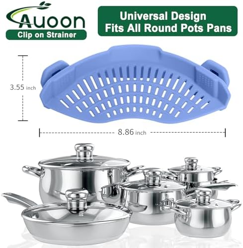 AUOON Food Strainer Clip On Silicone for Pots Pans 1