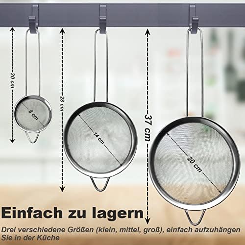 Anaeat Fine Mesh Strainers - Premium Stainless Steel Colander Sieve Sifter