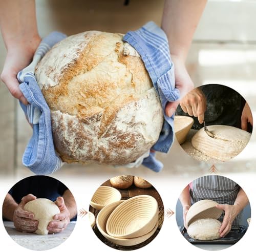 Banneton Round Sourdough Bread Proofing Basket with Liner