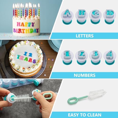 Crea Cake 36 pcs Fondant Alphabet Letter Cutters BPA Free Multifunctional