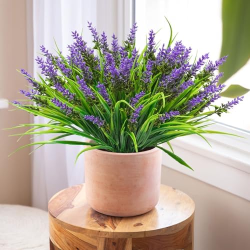 40 Bundles Artificial Monkey Grass with Lavender Flowers Purple