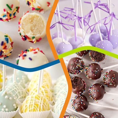 TAIHUIMY 300PCS Lollipop Sticks Set with parcel bags paper sticks and twist ties