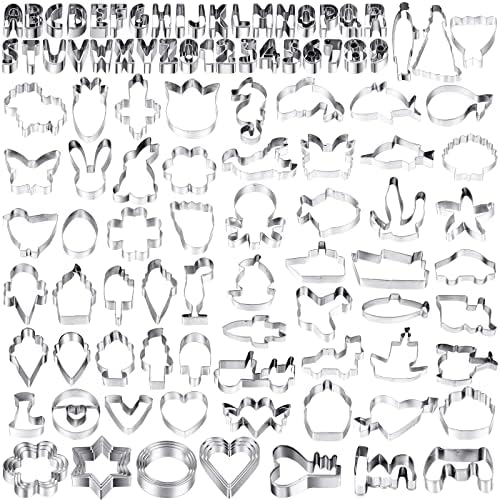 Stainless Steel Metal Cookie Cutters Set by Yinder - 108 Pcs Multipurpose Baking Tools