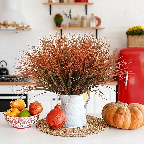 Artificial Fall Outdoor Fake Grass Plant Orange