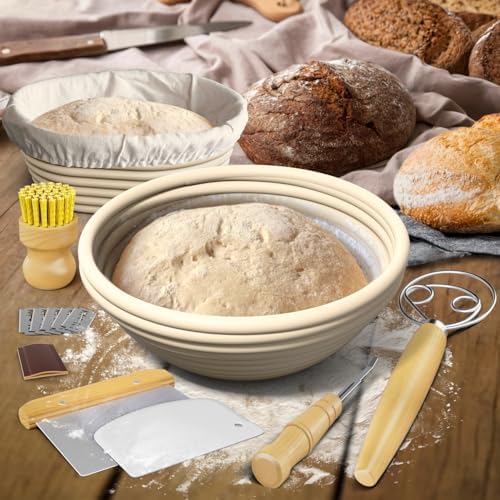 Complete Bread Proofing Baskets Set - Premium Sourdough Kit