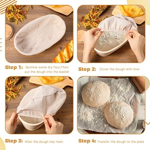 Ideal for Sharing 4 Rattan Proofing Basket Set for Baking
