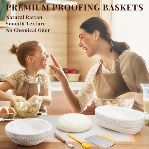 IKOCO Sourdough Starter Kit - Banneton Bread Proofing Basket - Perfect for Beginners Experts