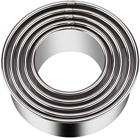 KSPOWWIN 5-Piece Round Cookie Cutters Set Stainless Steel Gradient Sizes