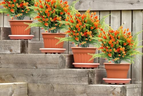 LHWANN 12 Realistic Artificial Flowers Boston Ferns for Home Garden