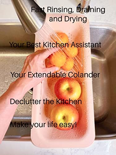 Adjustable Pink Kitchen Colander Eliminates Stress