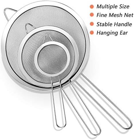 3-Piece Stainless Steel Strainer Set with Handles