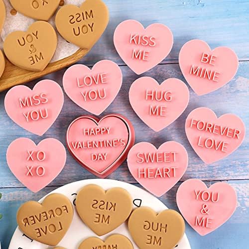 10 Heart Shaped Mini Plastic Cookie Cutters Set for Baking and Celebration