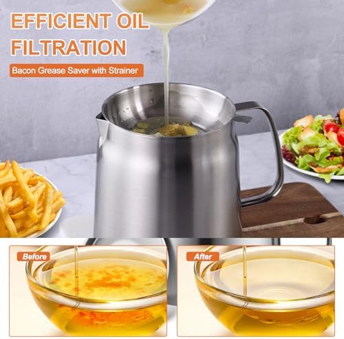 Stainless Steel Multifunctional Oil Filter Pot 68oz