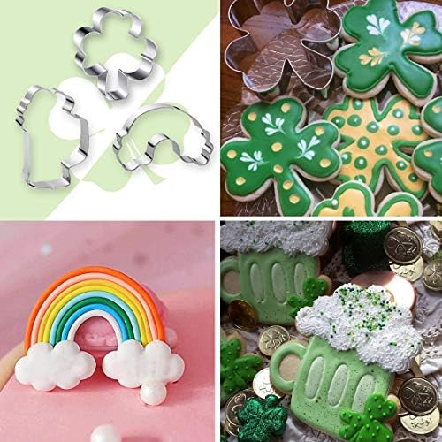 St Patricks Day Shamrock Cookie Cutters Set of 6