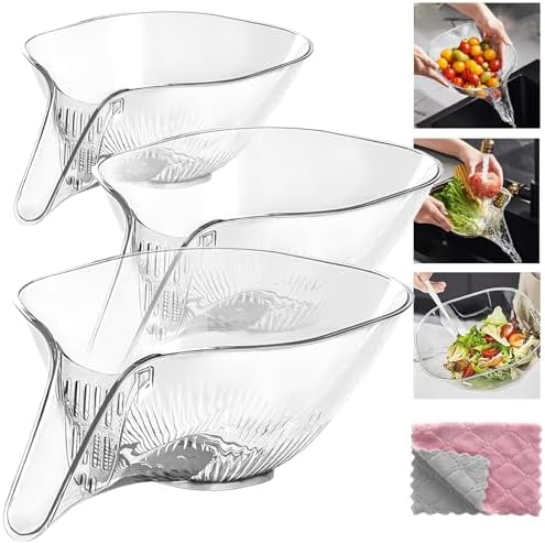 Upgraded 3-Piece Drainage Basket Set for Efficient Kitchen Use