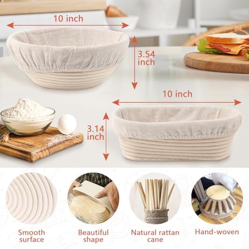 PeacePeo Sourdough Starter Kit with Proofing Baskets