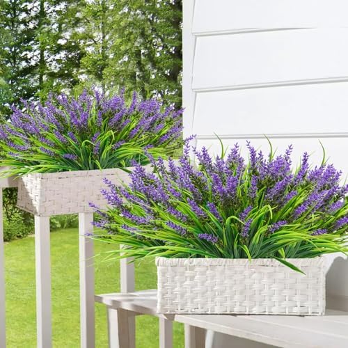 40 Bundles Artificial Monkey Grass with Lavender Flowers Purple