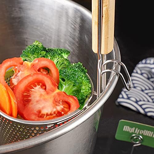 MyLifeUNIT Stainless Steel Food Strainer with Wooden Handle