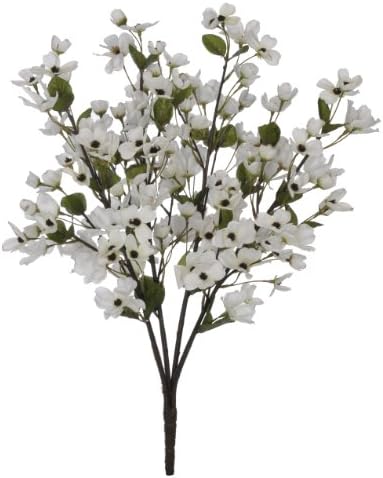 House of Silk Flowers - Cream Dogwood Bushes Set of 6