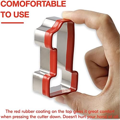 COOKIEQUE3-Pack Number One Cookie Cutters Set