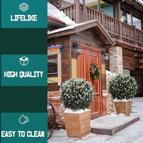 Real Touch Leaves Artificial Topiary Trees Set of 2