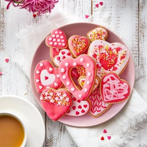 Heart Cookie Cutter Set - Love Luck Valentines Day Small Heart Shape Cookie Cutters