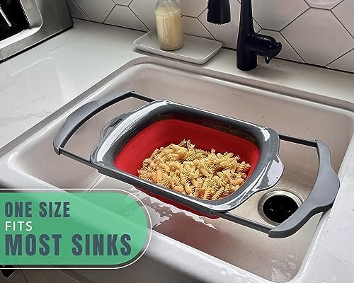 Collapsible Silicone Colander XL Large Kitchen