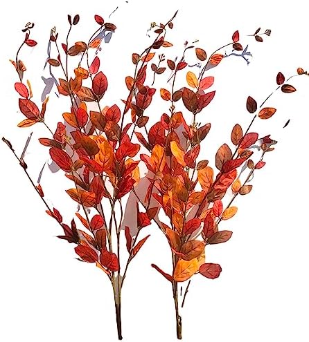 Vibrant Rustic Leaves Bush Set for Fall Decor