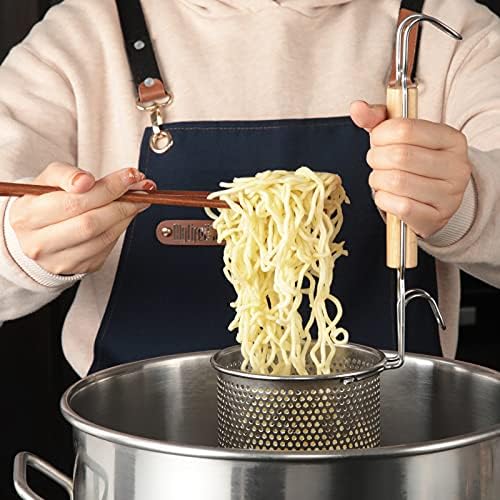 MyLifeUNIT Stainless Steel Food Strainer with Wooden Handle