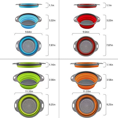 QiMH Collapsible Colander SetPerfect for Speedy Meal Prep Space-Saving Design