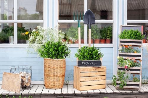 8-Pack Boxwood Bushes Greenery Faux Eucalyptus Outdoor Decor
